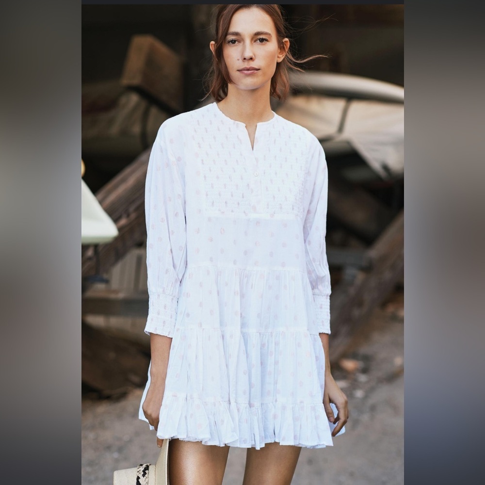 PQ Swim Water Lily Brooke Tunic Cover Up Polka Dot Dress Size M/L​ - Picture 2 of 11